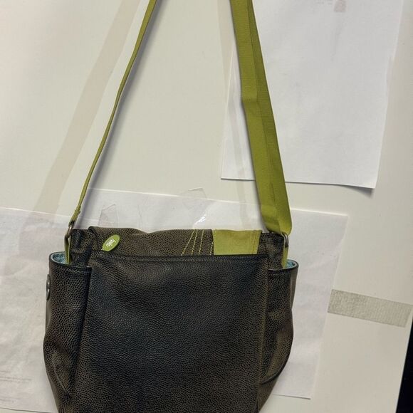 Stylish Green and Brown Women's Bag by haiku lots of storage good condition - Picture 4 of 8